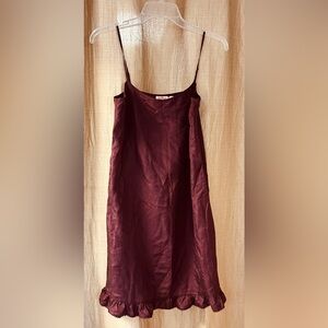 100%Silk Juicy Couture Wine Color Dress Size 4